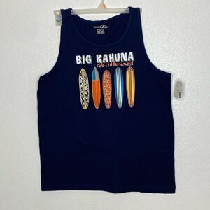 TRADER BAY Men’s Midnight Indigo Big Kahuna Tank Top Size L NWT
